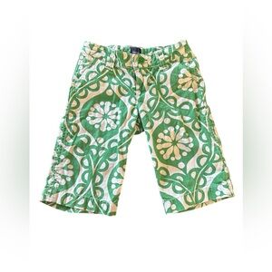 Gap Kids Girl’s Bermudas Green And white Pattern Size 5 Regular